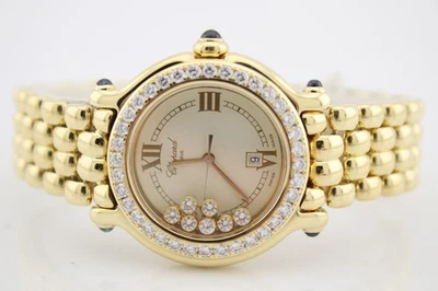 Reloj Chopard Happy Sport Oro Amarillo 18k Diamante Incrustado 32mm 27/6137-23 Foto 1 de 4
