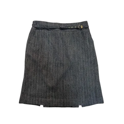 Falda Covington Mujer 14 Gris Espiga Negra Lápiz Carrera Negocios Informal Foto 1 de 4