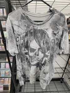 Vintage Affliction Criss Angel 100% Print Cyber Goth Grunge NWT LARGE T-Shirt - Picture 1 of 6