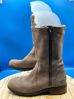 UGG Moto Boots Silva 1005435 Women's Sz 10/EU41 Brown Suede Leather Zipper - Image 1 of 4