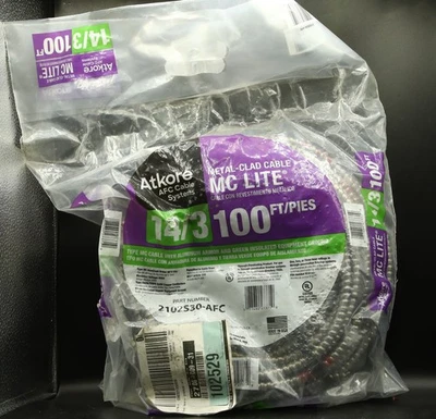 Atkore Solid MC LITE  Metal-Clad 14/3 Cable 100 Ft - Image 1 of 2
