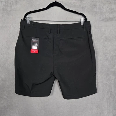 Kenneth Cole Awearness Hombre Pantalones Cortos 38 Negro Calce Ajustado Performance Tech NUEVO Foto 1 de 4