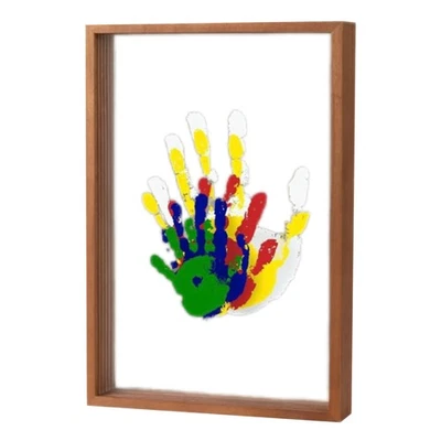 Kit de impresión de mano familiar Kit de impresión de mano familiar Kit de marco de madera diplomático Foto 1 de 4