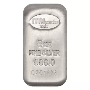 Ital Preziosi Italy 5 oz .999 Fine Silver Bar 5 oz Silver Bar - Picture 1 of 1
