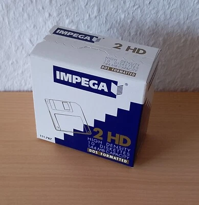 10 x Disketten 3,5" von IMPEGA 2 HD 1.44MB DOS formatted ungeöffnet - Bild 1 von 4