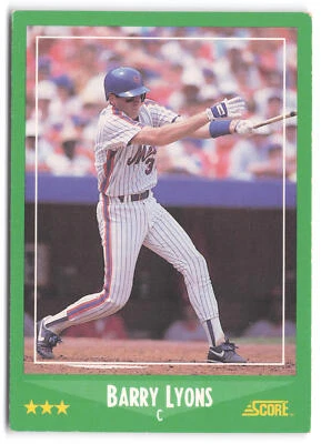 1988 Score #387 Barry Lyons RC - Image 1 of 2