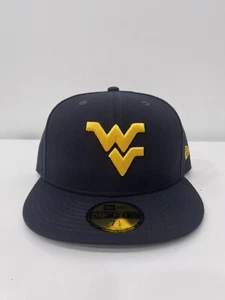 West Virginia Mountaineers New Era 59Fifty Blue NCAA Fitted Cap Hat 7 1/2 - Picture 1 of 3