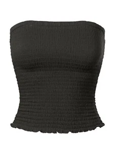 MixMatchy Sexy Strapless Smocked Summer Tube Top - Picture 1 of 24