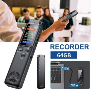 Digital Diktiergerät 64GB Aufnahmegerät Audio Voice Recorder MP3 Sprachrekorder - Bild 1 von 16
