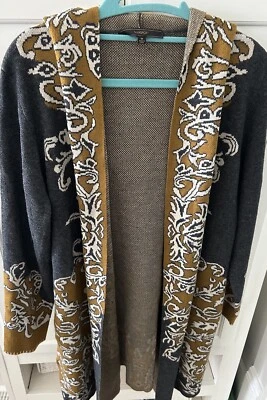 MAX Sport BCBG MAXAZRIA Bohemio Boho Campesino Cárdigan Capucha Suéter Talla M Foto 1 de 4