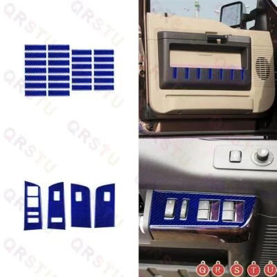 30Pcs Blue Carbon Fiber Door Panel Cover Trim For Ford F-250/350/450/550/650/750 Foto 1 de 4