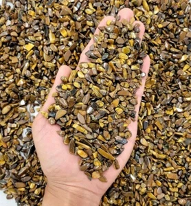 Cuentas de piedras preciosas naturales a granel con astillas de piedra de cristal ojo de tigre caído sin perforar - Imagen 1 de 4