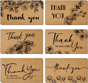 180 Thank You Cards Small Business, Mini Thank You for Supporting Note Cards, 6  - Picture 1 of 7