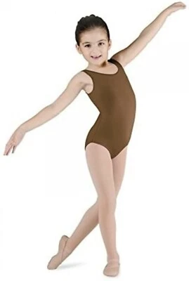 Bloch Dance 261657 Girls Dynamic Microlux Tank Almond Leotard Size 2/4 - Image 1 of 2