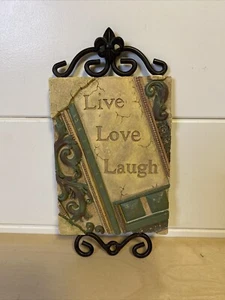 Vintage Home Interior Wall Plaques Live Love Laugh Positive Quotes Family Value - Picture 1 of 7