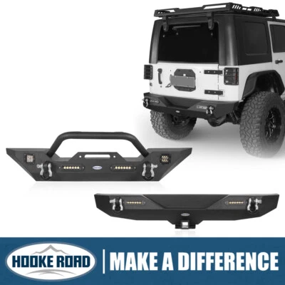 Hooke Road Front Bumper or Rear Bumper Fit Jeep Wrangler JK 2007-2018 & Unlimied Foto 1 de 4