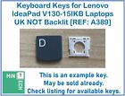 Keyboard Keys for Lenovo IdeaPad V130-15IKB Laptops UK NOT Backlit [REF: A389]