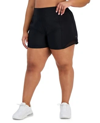 Pantalones Cortos para Correr ID Ideology Talla Grande Sólidos Elásticos Tejidos en la Espalda Para Mujer 4x Negros Foto 1 de 4