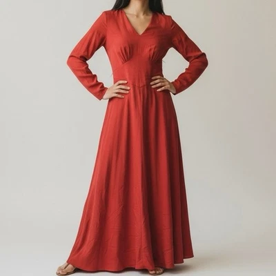 Vestido de pijama de terciopelo rosa hecho a mano • Salón • Ropa de dormir • Único en su tipo Foto 1 de 4