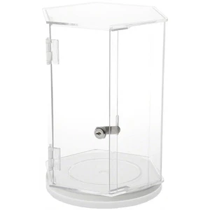 Plymor Acrylic Hexagonal Locking Cse Rotating Base No Shelf 12.75"Hx9.5"Wx8.25"D - Picture 1 of 1