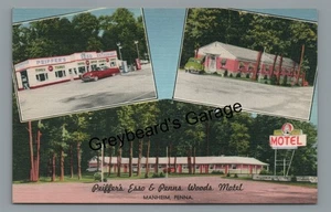 Pfeiffer Esso Gas Station Penns Woods Motel MANHEIM PA Lancaster County Postcard - Picture 1 of 2