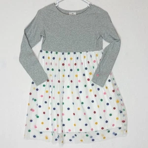 Hanna Andersson Sprinkle Dress Girls 140 US 10 Long Sleeve Tulle Colorful Party - Picture 1 of 13