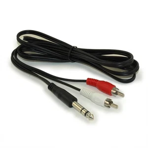 Cable estéreo a 2 RCA de 6 pies 1/4 pulgadas (TRS) - Imagen 1 de 2