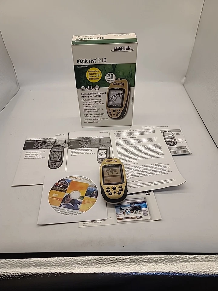 Magellan eXplorist 210 Handheld GPS Unit Waterproof Hiking geocaching portable - Image 1 of 4