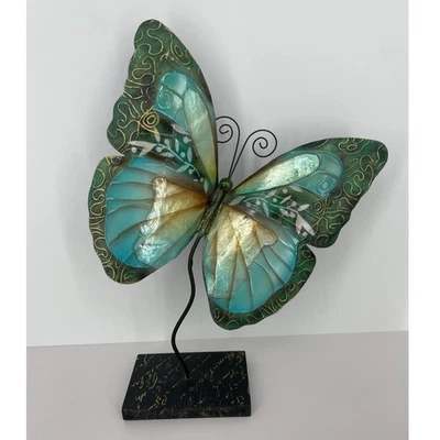Mariposa de metal decorativa decoración del hogar turquesa Foto 1 de 4