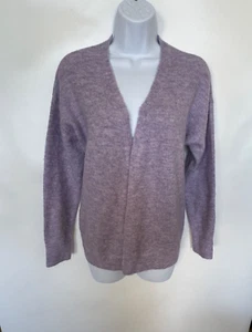 Wolle Kaschmir Mischung Damen L Lavendel vorne offen Etikett fehlt Strickjacke Pullover - Bild 1 von 6