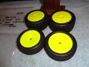 proline electron 1/10 rc buggy 2 front 2 Rear tires and wheels Team Losi SEE PIC - Picture 1 of 11