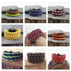 Brazalete de supervivencia ancho Cobra Paracord pulsera de amistad varios colores Reino Unido - Imagen 1 de 1