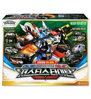 Miniforce  2023 Super Cops JUSTICE TITAN 5-Vehicle Combine Transformer Robot Toy - Image 1 of 4