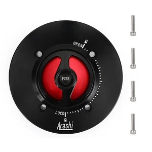Red Keyless Quick Release Push & Turn Fuel Cap For Kawasaki Ninja 400 18-19 - Picture 1 of 8