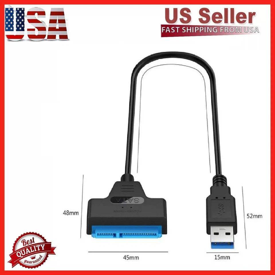 USB 3.0 to 2.5" SATA III Hard Drive Adapter Cable/UASP -SATA to USB3.0 Converter - Image 1 of 4