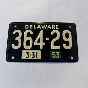 1953 Wheaties Delaware DE metal bicycle license plate cereal premium 364-29 - Picture 1 of 4