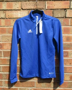 Ladies Adidas Aeroready 1/4 Zip Pullover Workout Jacket Blue UK XS 4/6 New - Picture 1 of 20