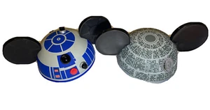 Disney Parks Star Wars R2 D2 Mickey Mouse Ears Hat & Death Star Ears LOT of 2 - Picture 1 of 5