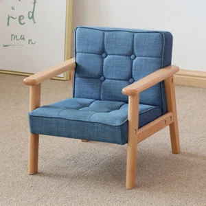 Childrens Sofa Armchair Linen Kids Toddler Bedroom Playroom Furniture Wood Frame - Picture 1 of 29