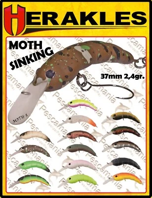 Künstlich Spinning Hard Köder Herakles Moth Sinkend Kurbel 37mm 2,4gr Trout Area - Bild 1 von 4