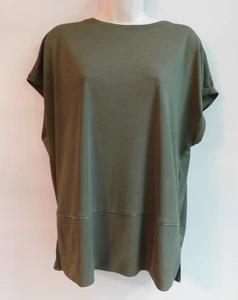 Chico' s Deep Olive Green Jersey s/s Top size 2 (large) - Picture 1 of 6