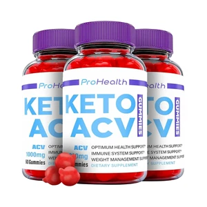 3-Pack ProHealth Keto Gummies - Pro Health Keto ACV Gummies - 180 Gummies - Picture 1 of 3