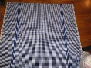 Vtg? Blue Gingham Tablecloth Square Cotton Checked 52x50" Card Kitchen Table - Picture 1 of 4