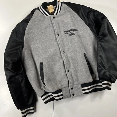 Chaqueta Chalk Line Grande Cuadrada Gris Negro Polar Satinado GMC Logotipo de Coche Hecha en EE. UU. De Colección Foto 1 de 4