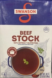 SWANSON Beef Stock 100% Natural - Gluten Free 48 oz Carton 3 Lbs - Picture 1 of 4