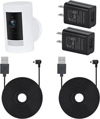 BRANDED ALERTCAM 2Pack Power Adapter for Ring Stick up Cam Battery3Rd Gen, with 30Ft/9M