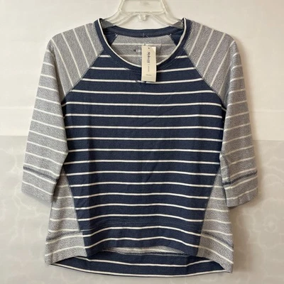 Sudadera Style Co Sport Mujer Pequeña Mediana Azul Rayas Esencial ¡NUEVA CON ETIQUETAS! A6505 Foto 1 de 4