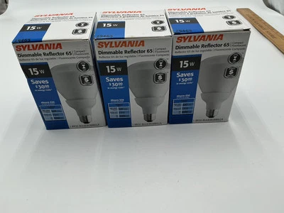 Paquete de 3 bombillas de inundación reflector interior regulables Sylvania (BR30) 15W 120V Foto 1 de 2