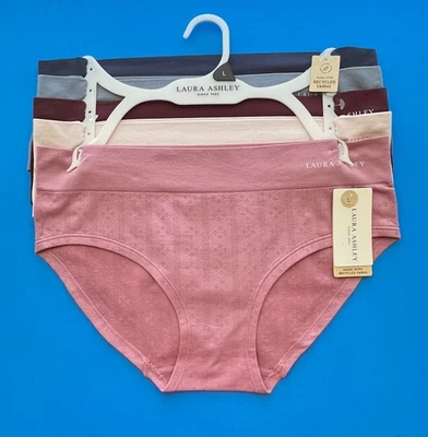 Laura Ashley 5 pk Size XL No Show Soft Hipsters Panties Jacquard Berry NWT - Image 1 of 4
