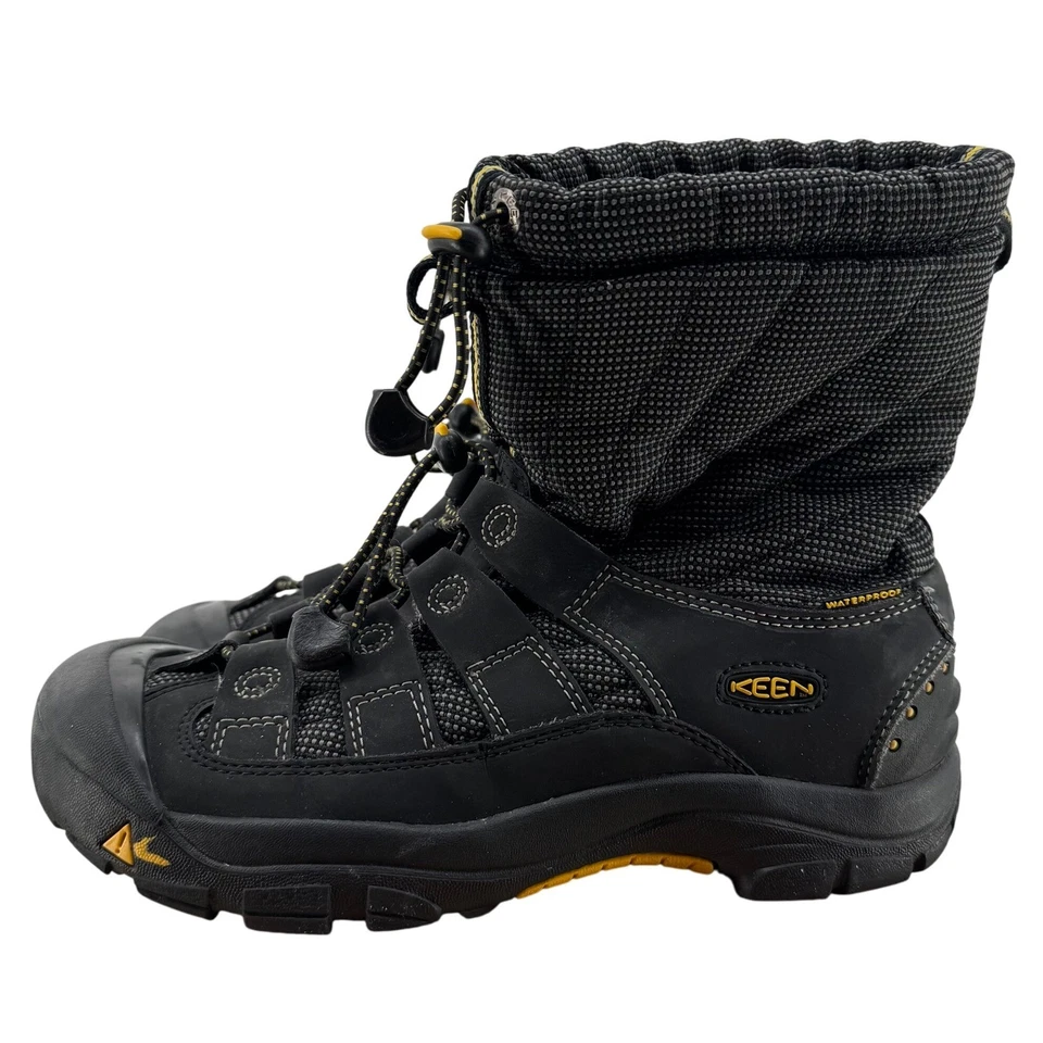 KEEN Wintersport II ботинки большой детей черный шнурует вверх снег холодной погоды ботинки размер 6 - Изображение 1 из 4